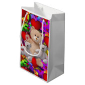Geschenktasche Valentins Teddybär Kleine Geschenktüte (Rückseite Schrägansicht)