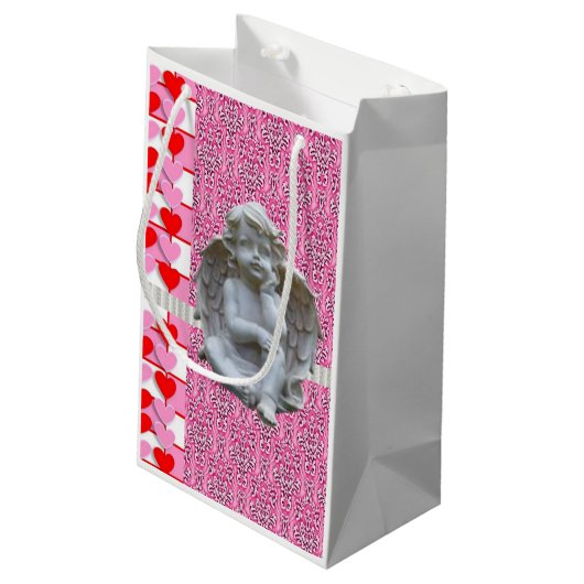 Geschenktasche Valentinus Engel Kleine Geschenktüte (Rückseite Schrägansicht)