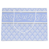 Geschenktasche - Wedgewood Blue Damask Große Geschenktüte (Vorderseite)