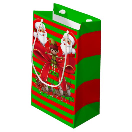 Geschenktasche Weihnachten Kleine Geschenktüte (Rückseite Schrägansicht)