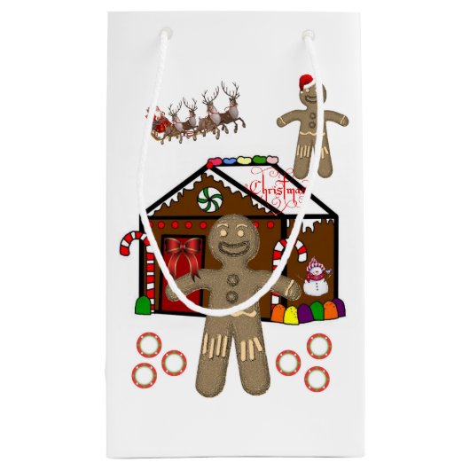 Geschenktasche Weihnachtsgingerbrot Mann Kleine Geschenktüte (Rückseite)