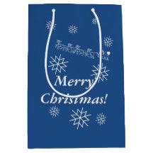 Geschenktasche - Weihnachtsmann und Schlitten im S