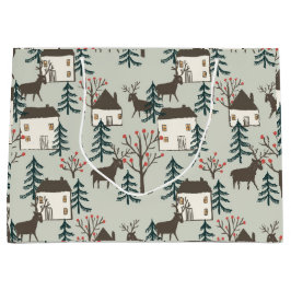 Geschenktasche Weihnachtsrentiermuster Große Geschenktüte