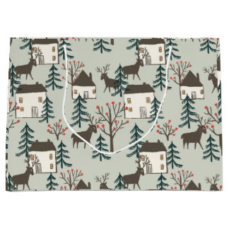 Geschenktasche Weihnachtsrentiermuster Große Geschenktüte