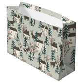 Geschenktasche Weihnachtsrentiermuster Große Geschenktüte (Rückseite Schrägansicht)