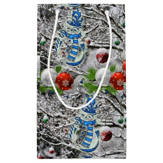 Geschenktasche Weihnachtsschnee Kleine Geschenktüte (Rückseite)