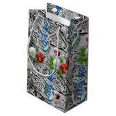 Geschenktasche Weihnachtsschnee Kleine Geschenktüte (Rückseite Schrägansicht)