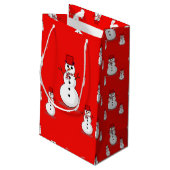 Geschenktasche Weihnachtsschnee Kleine Geschenktüte (Rückseite Schrägansicht)