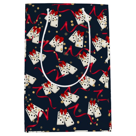 Geschenktaschen - Domino Design Blue Mittlere Geschenktüte (Vorderseite)