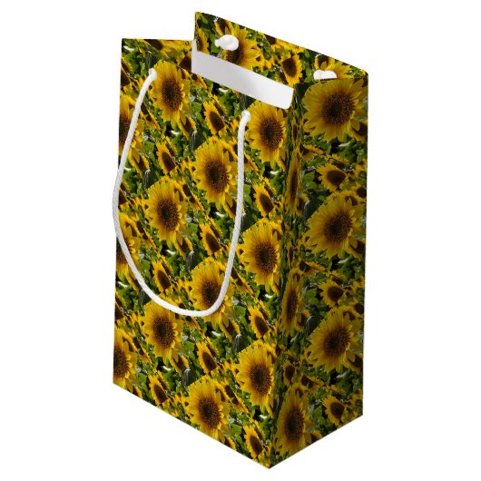 Geschenktaschen Sonnenblumen Kleine Geschenktüte (Rückseite Schrägansicht)