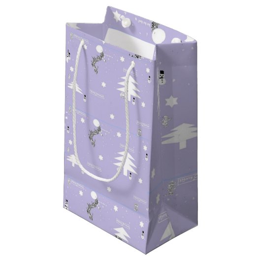Geschenktaschen - Weihnachtsgeschenk Lavendel Kleine Geschenktüte (Vorderseite Schrägansicht)