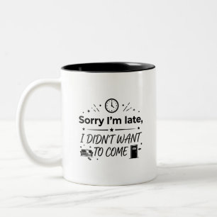 Geschenktasse 'Später Aufsteher' für Freunde Zweifarbige Tasse