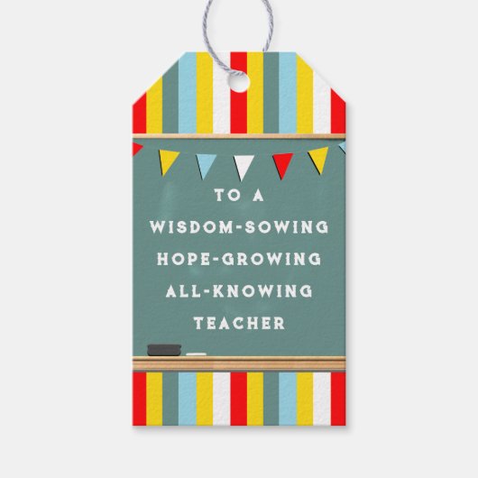 Geschenktasten für Lehrer Geschenkanhänger (Vorderseite)