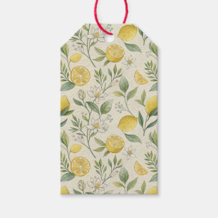 Geschenktasten für Zitronen und Blume Geschenkanhänger