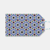 Geschenktasten mit blauer Geometrie Geschenkanhänger (Vorderseite (Horizontal))