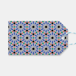 Geschenktasten mit blauer Geometrie Geschenkanhänger