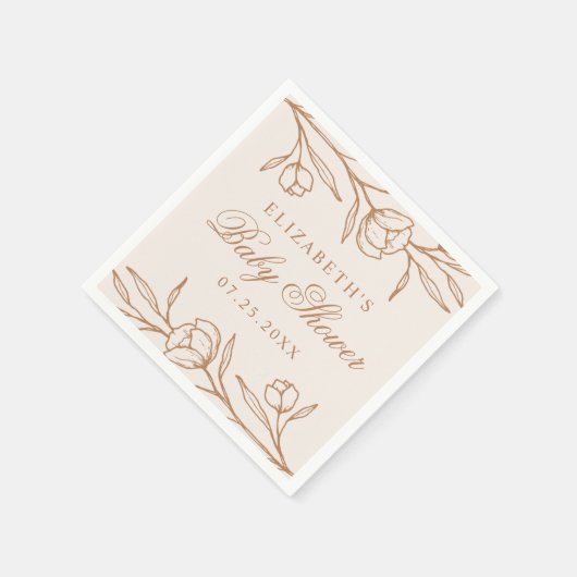 Geschenkte Almond- und Kupfer-Blütendusche Serviette (Ecke)