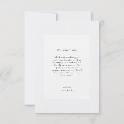 Geschenkte Blume Hochzeit Dankeschön-Karte Dankeskarte (Rückseite)