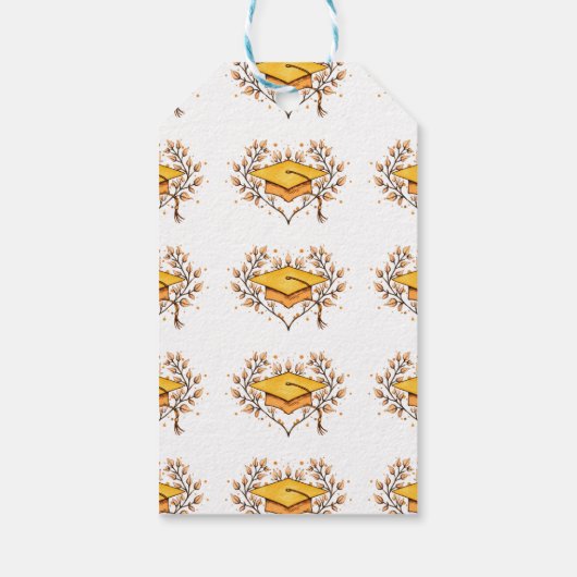 Geschenkte Glückwünsche Golden Cap Abschluss Geschenkanhänger (Rückseite)