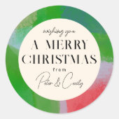 Geschenkte, grün und rot gestrichene Rahmen Runder Aufkleber (Vorderseite)