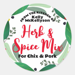 Geschenkte Kräutermischungen, Kräuterkraut, Kräute Runder Aufkleber