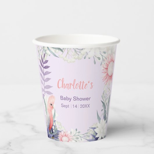 Geschenkte Lavendel-Babydusche Pappbecher (Vorderseite)