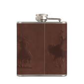 Geschenkte Lederjungen+Pferde (Personalisierter Ko Flachmann (Rückseite)