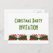 Geschenkte Weihnachts-Party Einladungspostkarte (Vorne/Hinten)