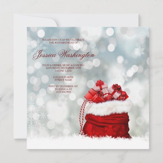 Geschenkte Weihnachtsfeiertage Geburtstag Einladung (Vorderseite)