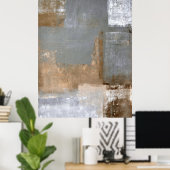 'Geschenktes' Abstraktes Poster in Grau und Beige (Heimbüro)