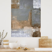 'Geschenktes' Abstraktes Poster in Grau und Beige (Küche)