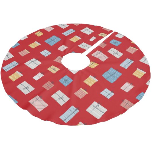 Geschenktes Weihnachtsgeschenk Geschenke Schnüre r Polyester Weihnachtsbaumdecke (Schrägansicht)