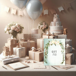 Geschenktisch Grüne Rose Sprinkle Dusche Poster