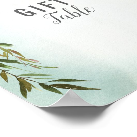 Geschenktisch Grüne Rose Sprinkle Dusche Poster (Ecke)