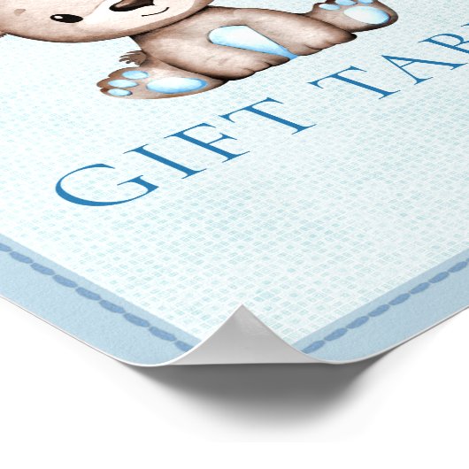 Geschenktisch Niedlich Braun Bärendusche Poster (Ecke)