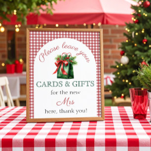 Geschenktisch Roter Weihnachtsmarkt Brautparty Poster