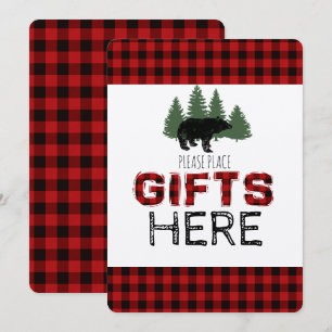 Geschenktisch Schild - Holzfäller Party Einladung