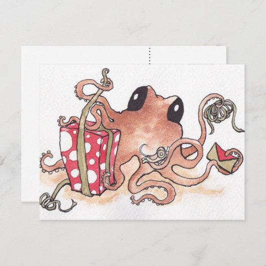 Geschenktopus Postkarte (Vorne/Hinten)