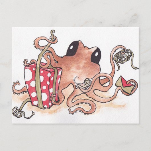 Geschenktopus Postkarte (Vorderseite)