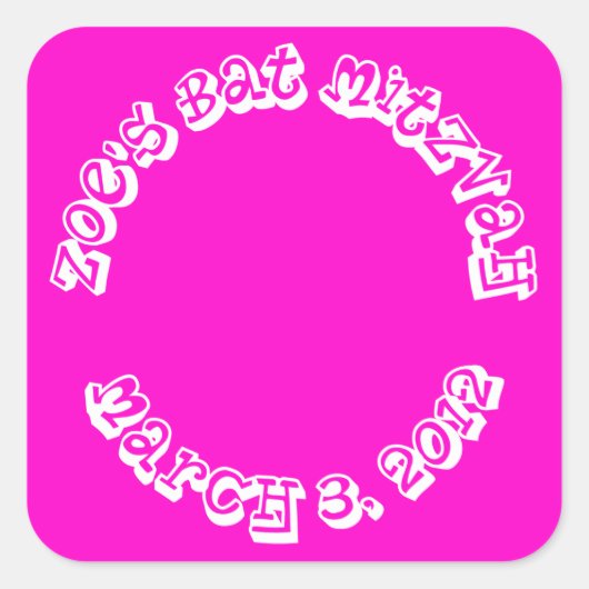 Geschenktücher Sticker Bat Mitzvah Geburtstagspart (Vorderseite)