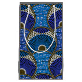 Geschenktüte, blauer afrikanischer Wax mit grauem  Kleine Geschenktüte (Vorderseite)