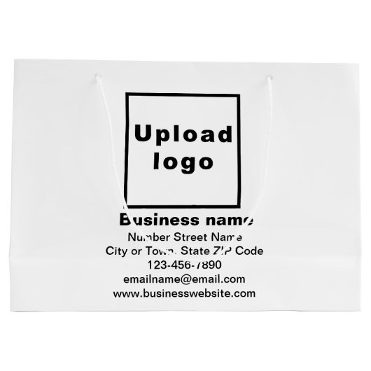 Geschenktüte für Großgeschenke in weißer Größe (Rückseite)