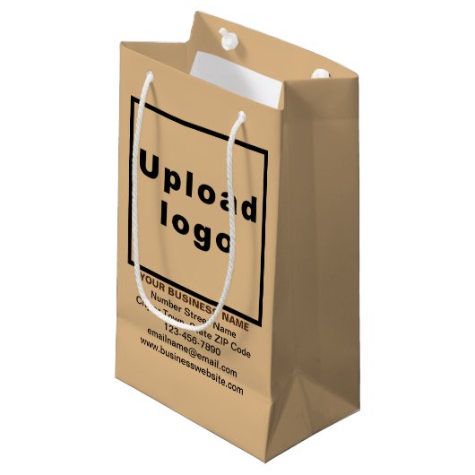 Geschenktüte für kleine, hellbraune Geschenktasche (Vorderseite Schrägansicht)