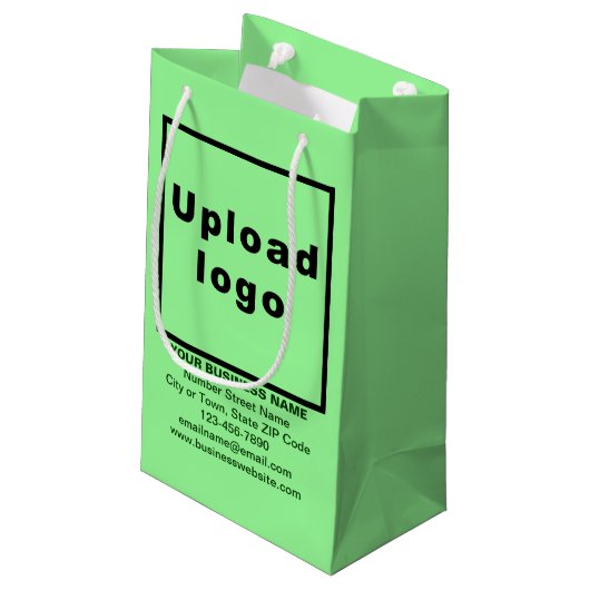 Geschenktüte für kleine, hellgrüne Geschenktasche (Rückseite Schrägansicht)