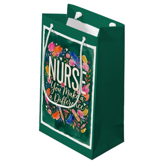 Geschenktüte 'Krankenschwester – Sie machen einen (Rückseite Schrägansicht)