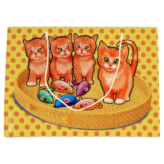 Geschenktüte mit niedlichen Kätzchen Polka Dot Des (Vorderseite)