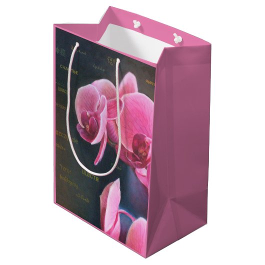 Geschenktüte mit Orchidee (Rückseite Schrägansicht)