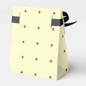 Geschenktüte mit roten Punkten und schwarzer Schle Geschenkschachtel (Rückseite)