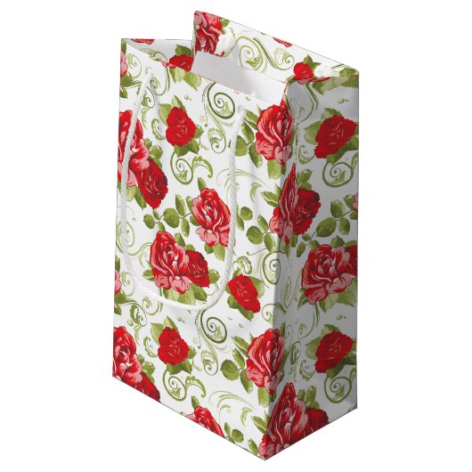 Geschenktüte Rote Rose drucken (Rückseite Schrägansicht)