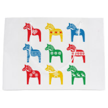 GESCHENKTÜTE SKANDINAVISCHES DALA-PFERD-DESIGN